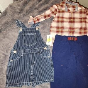 OshKosh B'gosh Striped Denim Overalls